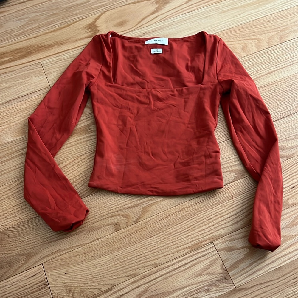 Aritzia red long sleeve